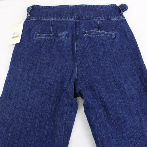 NWT Sezane High Waisted Francky Pants with Belt Fastening in Blue US Size 6 - Picture 4 of 13